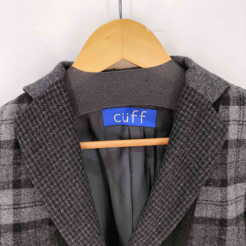cuff チェック切替テーラードジャケット レディース