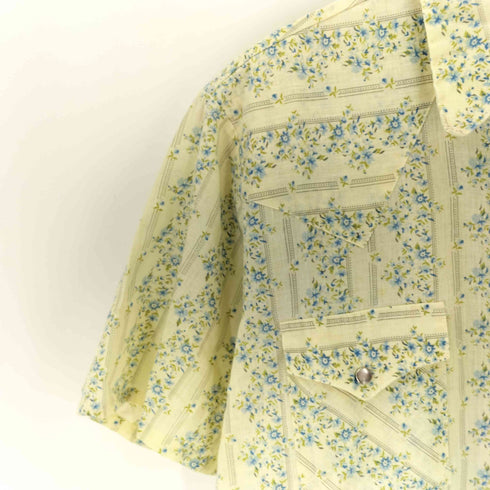 シアーズ Sears 70-80s 三角タグ 小花柄 S/S ウエスタンシャツ メンズ import:M 15-15 1/2