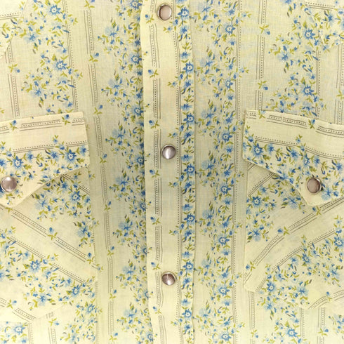 シアーズ Sears 70-80s 三角タグ 小花柄 S/S ウエスタンシャツ メンズ import:M 15-15 1/2