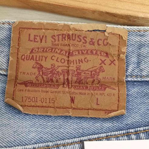 リーバイス Levis 90S 17501-0115 USA製 カットオフ デニム ハーフパンツ レディース 9M