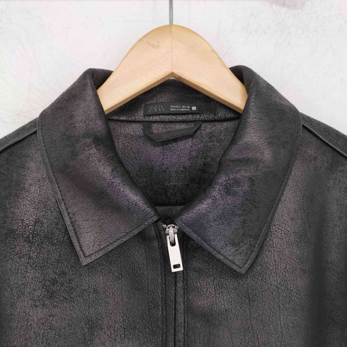 ザラ ZARA フェイクレザージャケット メンズ import:L