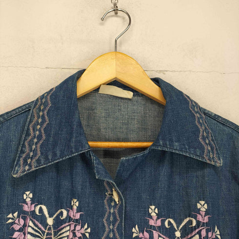 Creaciones Rubén's メキシコ製 刺繍 デニムシャツジャケット レディース 40