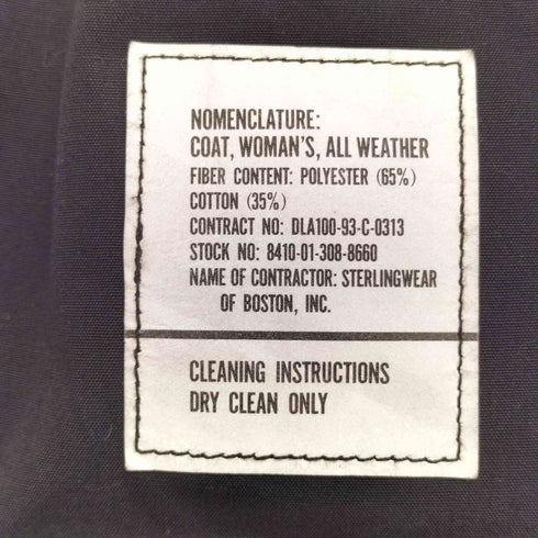 ユーエスネイビー U.S.NAVY 93年会計 all weather coat レディース 12L