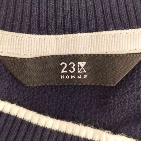 ニジュウサンクオム 23区HOMME コットン マリンニットデザイン クルーネックニット サマーニット メンズ EUR:48