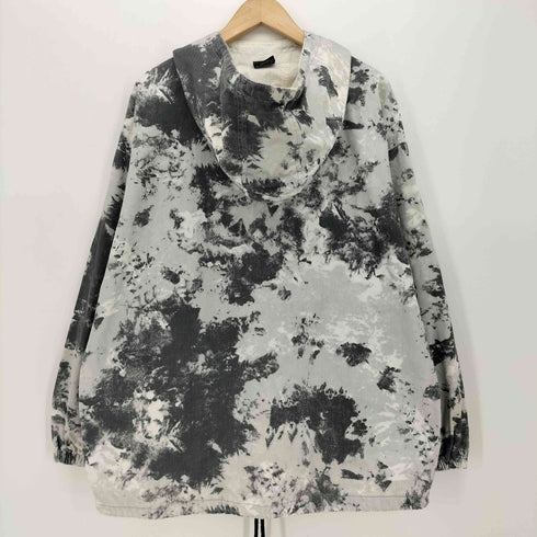 ザラ ZARA 総柄 ペンキプリント プルオーバーフーディ 裾ドローコード メンズ import:M