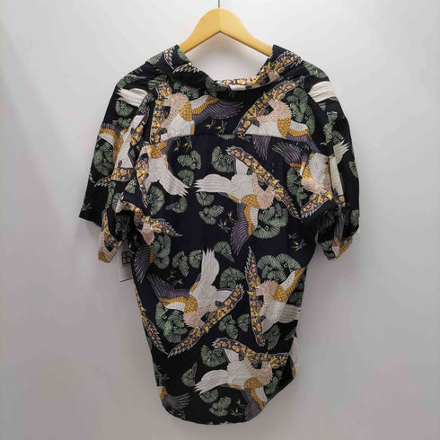 ジャングルストーム JUNGLE STORM 90S CATCH THE SKY 盆栽 鷲 柄 S/S アロハシャツ メンズ import:L