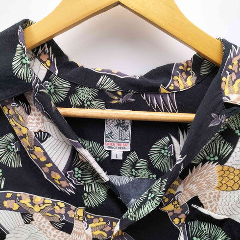 ジャングルストーム JUNGLE STORM 90S CATCH THE SKY 盆栽 鷲 柄 S/S アロハシャツ メンズ import:L