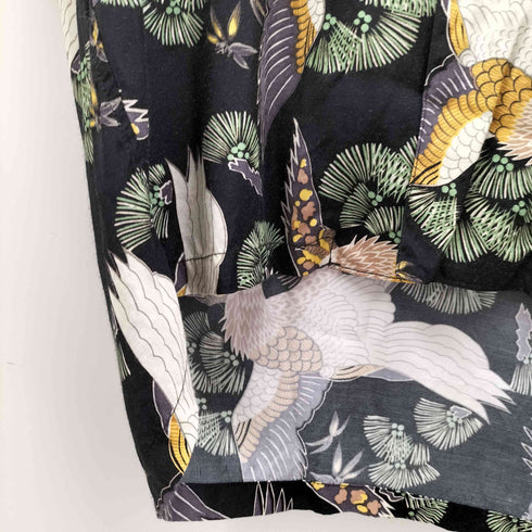 ジャングルストーム JUNGLE STORM 90S CATCH THE SKY 盆栽 鷲 柄 S/S アロハシャツ メンズ import:L
