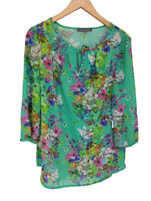 ローラアシュレイ LAURA ASHLEY フラワー転写ブラウス レディース EUR:38