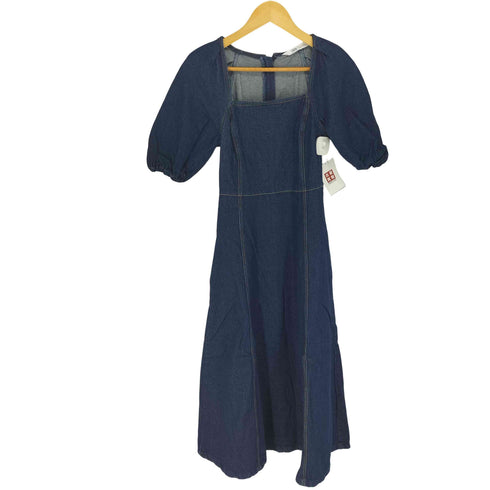 ザラ ZARA スクエアネックロングデニムワンピース レディース import:XS