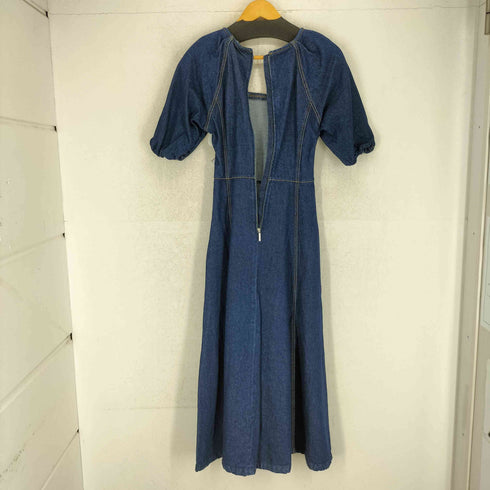 ザラ ZARA スクエアネックロングデニムワンピース レディース import:XS