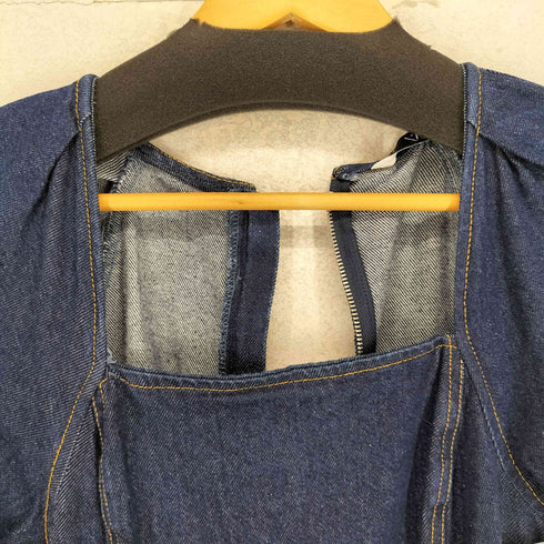 ザラ ZARA スクエアネックロングデニムワンピース レディース import:XS