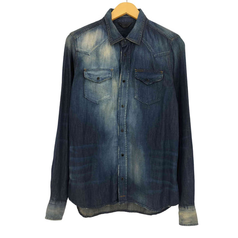 ディーゼル DIESEL NEW- SONORA ヴィンテージ加工ウエスタンデニムシャツ メンズ import:L