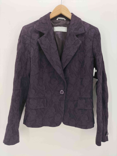 マックスマーラ MAX MARA 銀タグ イタリア製 フラワージャガード 1B テーラード ジャケット セットアップ レディース ジャケット:42 スカート:40