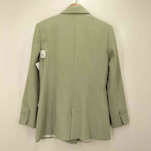 ザラ ZARA LIGHT GREEN FITTED DOUBLE-BREASTED BLAZER ダブルテーラードジャケット レディース import:M