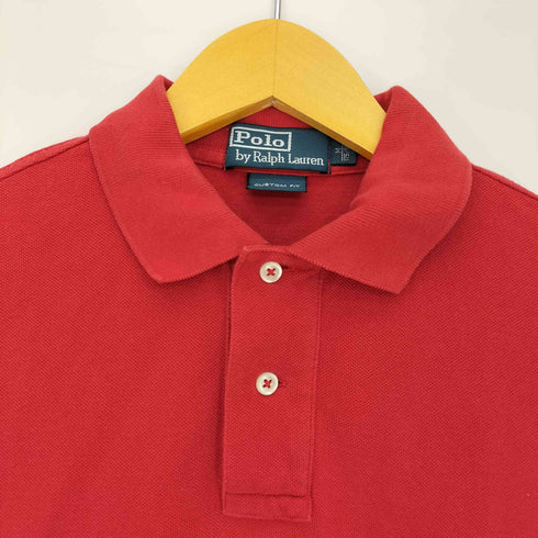 ポロバイラルフローレン Polo by RALPH LAUREN CUSTOM FIT ポニー刺繍 鹿の子 S/S ポロシャツ メンズ import:M