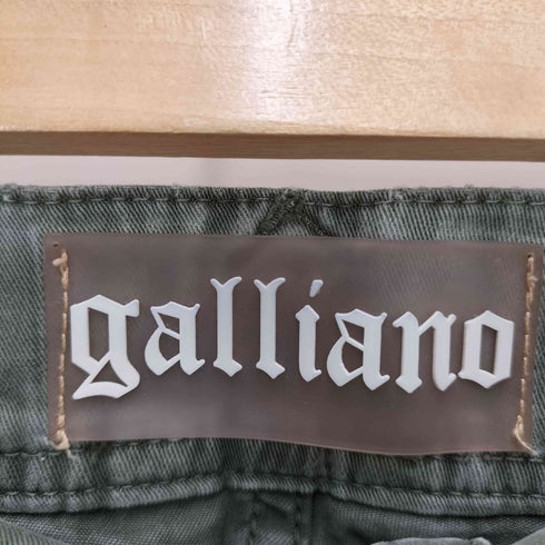 ジョンガリアーノ JOHN GALLIANO サンフェード 加工 シンチバック スキニー チノ パンツ レディース