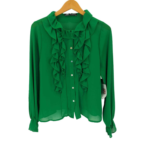 ザラ ZARA フリルブラウス レディース import:S
