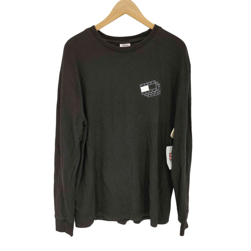 トミージーンズ tommy jeans 両面プリントロゴ L/S カットソー メンズ M
