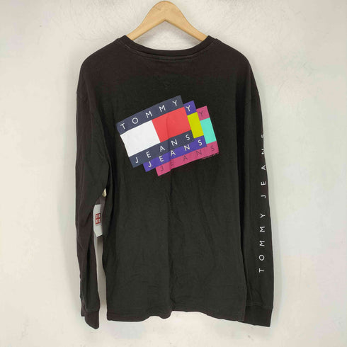 トミージーンズ tommy jeans 両面プリントロゴ L/S カットソー メンズ M