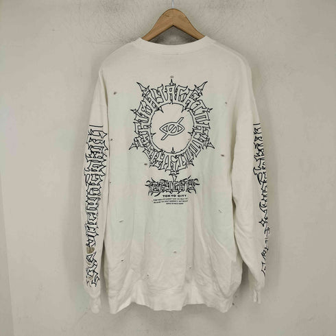 ケリークロージング KRY CLOTHING ダメージ加工 プリントクルーネックスウェット レディース XXL