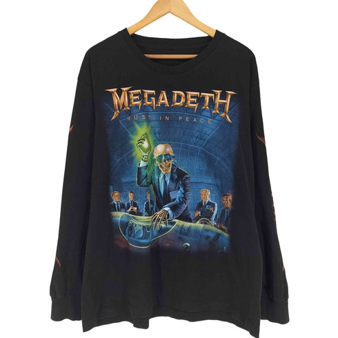 スカルプリント バンドTシャツ メンズ