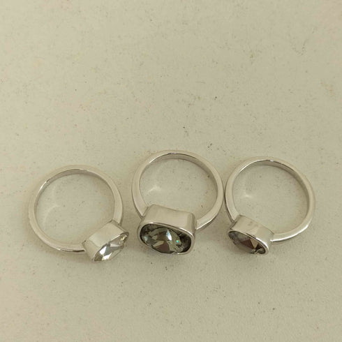 スワロフスキー SWAROVSKI 3点セット クリスタルリング レディース 52