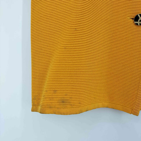 イヴサンローラン Yves Saint Laurent 金ボタン パワーショルダー サマーニットワンピース レディース import:L