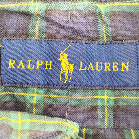 ラルフローレン RALPH LAUREN 現行タグ タータンチェック ポニー刺繍 L/S ボタンダウンシャツ メンズ import:M