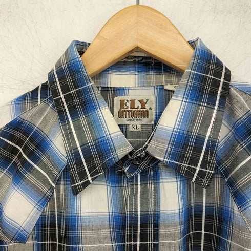 fly cattleman オマドラスチェック ウエスタンシャツ メンズ import:M