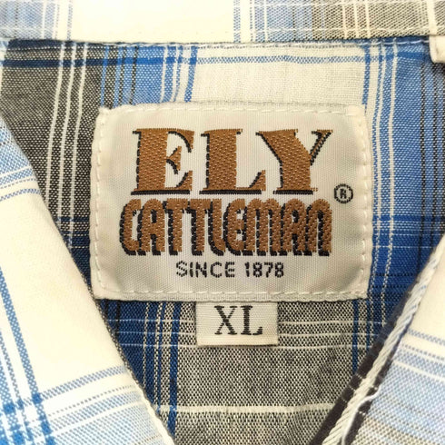 fly cattleman オマドラスチェック ウエスタンシャツ メンズ import:M