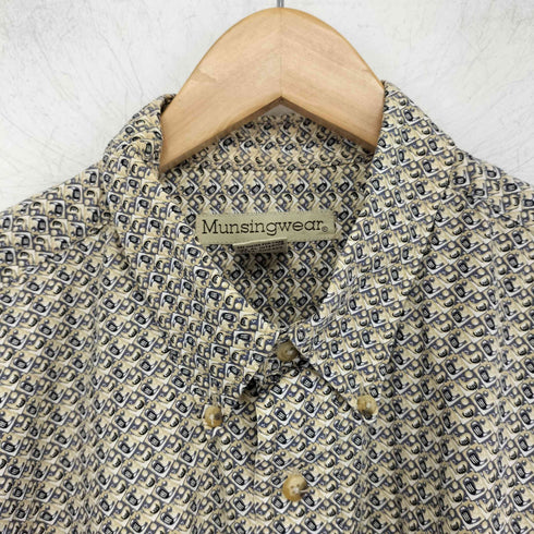 マンシングウェア Munsingwear 総柄ボタンダウンシャツ メンズ import:XL