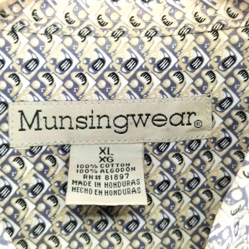 マンシングウェア Munsingwear 総柄ボタンダウンシャツ メンズ import:XL