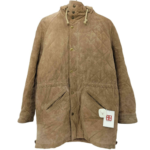IVY LEAGUERS CLUB 90s ピッグレザー キルティング スタンドカラー フーデッド ジャケット メンズ FREE