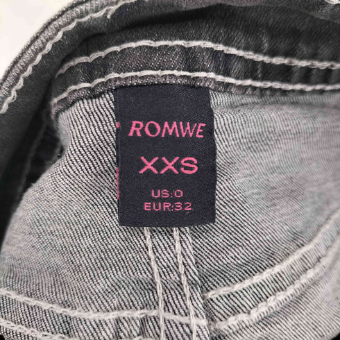 ROMWE Y2K 羽根 ストーン デニムショートパンツ レディース XXS