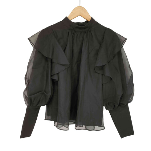 リリーブラウン Lily Brown オーガンザラッフルフリルボウブラウス レディース ONE SIZE