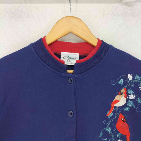 USA製 bird刺繍 スウェットカーディガン レディース L-XL