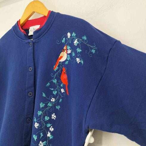 USA製 bird刺繍 スウェットカーディガン レディース L-XL