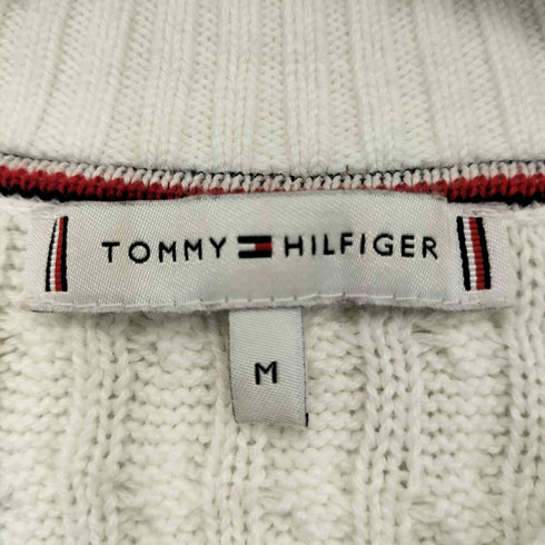 トミーヒルフィガー TOMMY HILFIGER 刺繍ロゴ ケーブルニット レディース M