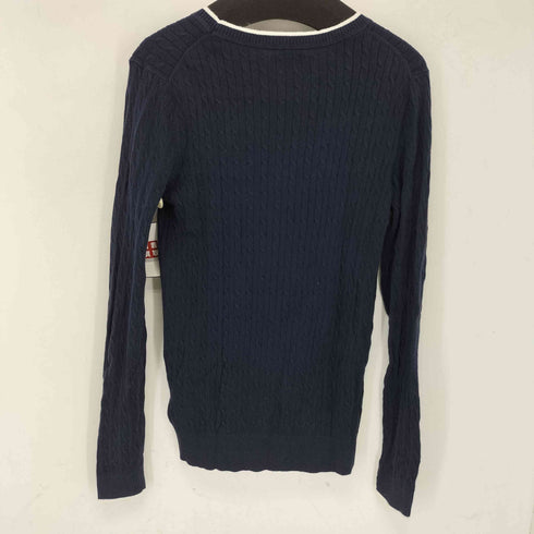 トミーヒルフィガー TOMMY HILFIGER 刺繍ロゴ ケーブルニット レディース M