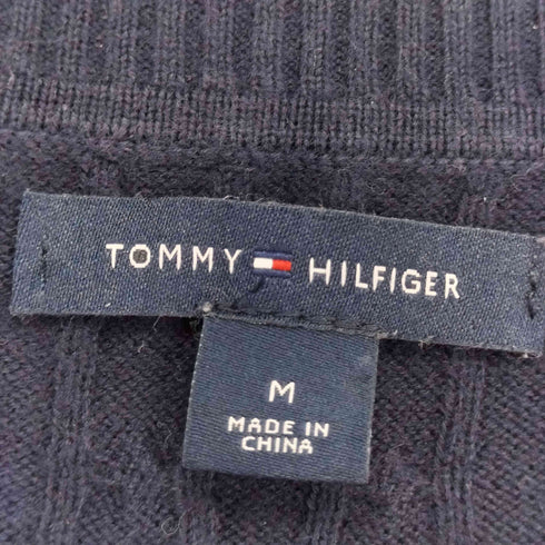 トミーヒルフィガー TOMMY HILFIGER 刺繍ロゴ ケーブルニット レディース M