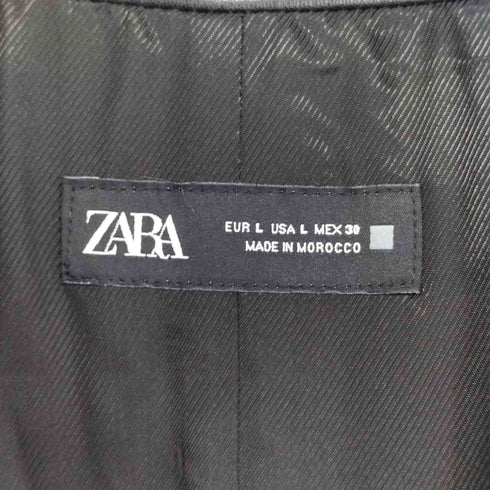 ザラ ZARA コントラストフェイクレザーミディワンピース レディース import:L