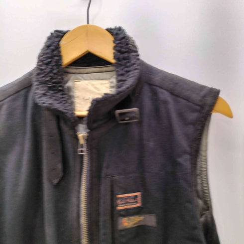 カールヘルム Karl Helmut 90-00S 襟ボア 裏地キルティング エアフォース バックプリント ダック地 ベスト ピンクハウス メンズ import:M