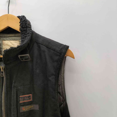 カールヘルム Karl Helmut 90-00S 襟ボア 裏地キルティング エアフォース バックプリント ダック地 ベスト ピンクハウス メンズ import:M