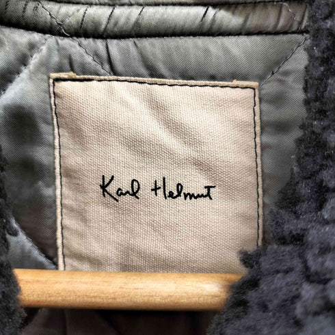 カールヘルム Karl Helmut 90-00S 襟ボア 裏地キルティング エアフォース バックプリント ダック地 ベスト ピンクハウス メンズ import:M