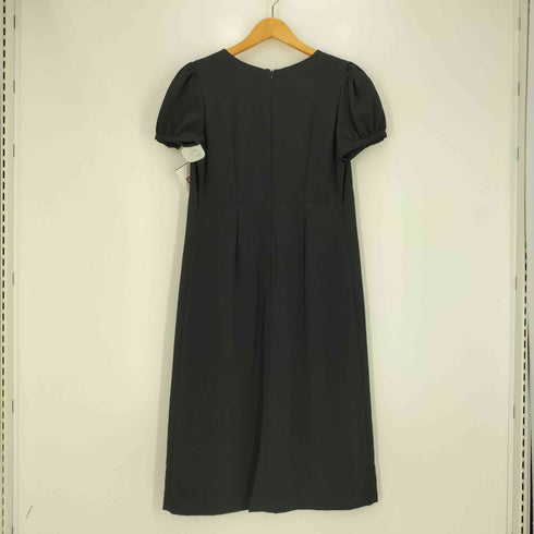 アニエスベー agnes b. PARIS バックダーツ パフスリーブ Vネック ミディ ワンピース レディース JPN:40