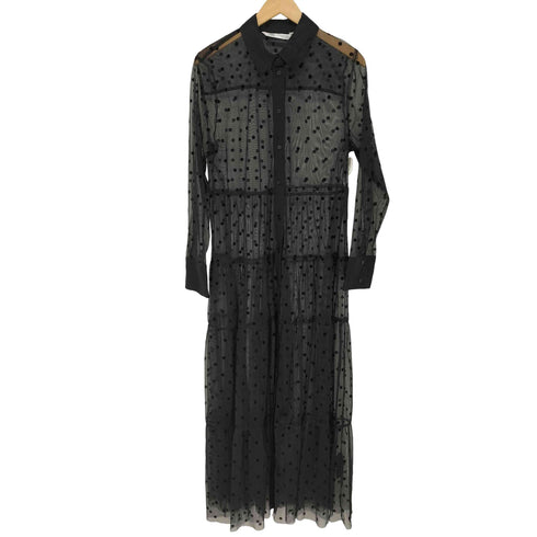 ザラ ZARA ドット柄 シフォンシャツワンピース レディース import:M