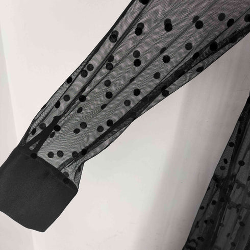 ザラ ZARA ドット柄 シフォンシャツワンピース レディース import:M