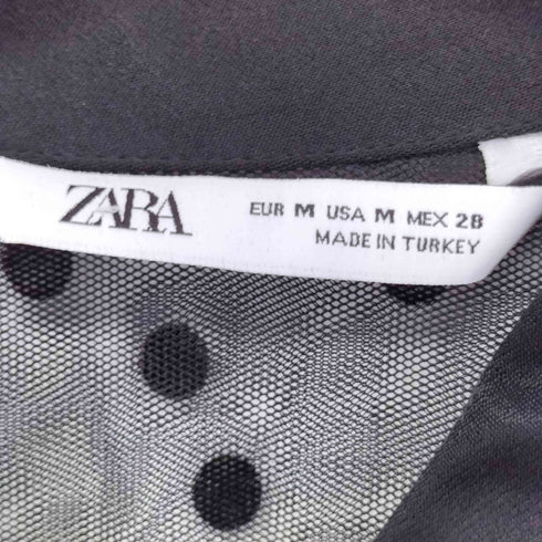 ザラ ZARA ドット柄 シフォンシャツワンピース レディース import:M