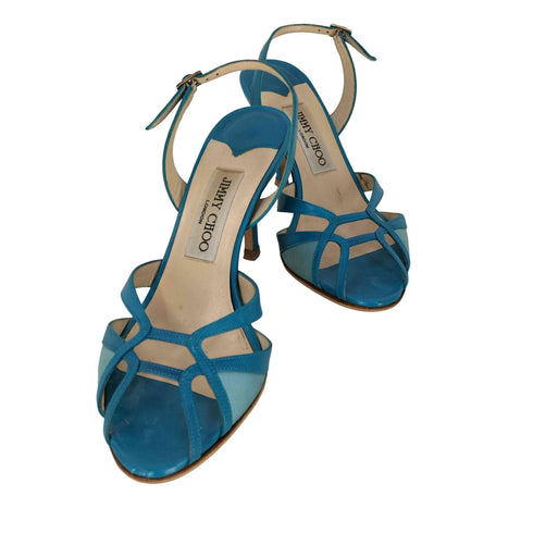ジミーチュウ JIMMY CHOO イタリア製 レザー ストラップ ヒールサンダル レディース 35 1/2